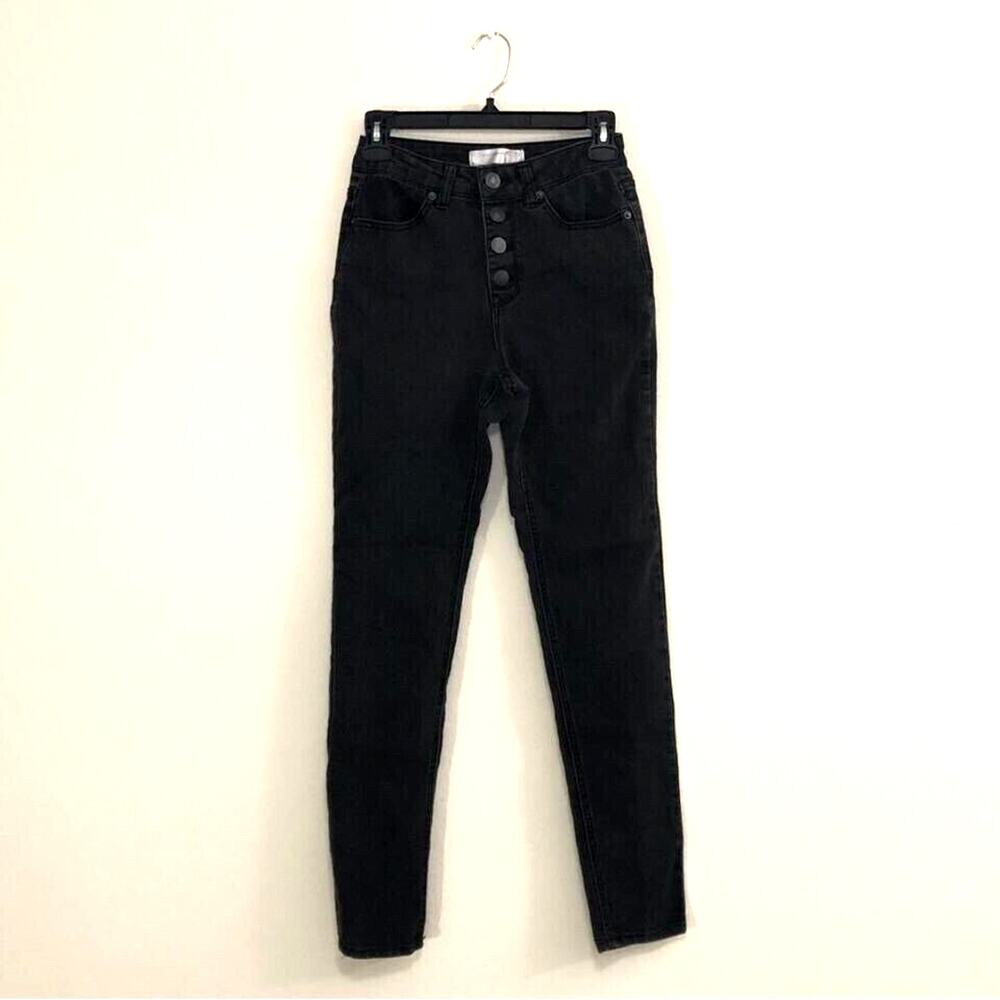 No Boundaries Size 3 Black Button Fly Skinny Jeans Simple Skater Emo Scene Fall